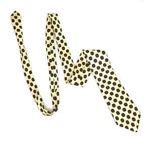 Silk Vtg Cernie Men's Made in the USA Long Artsy Yellow Red EUC Soft Neck Tie